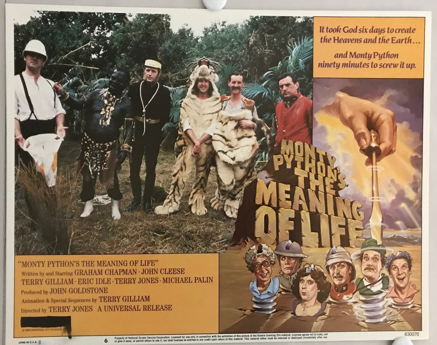ORIGINAL LOBBY CARDS - MONTY PYTHON'S THE MEANING OF LIFE - 1983 - set of 8