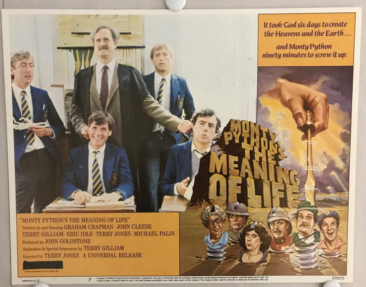 ORIGINAL LOBBY CARDS - MONTY PYTHON'S THE MEANING OF LIFE - 1983 - set of 8