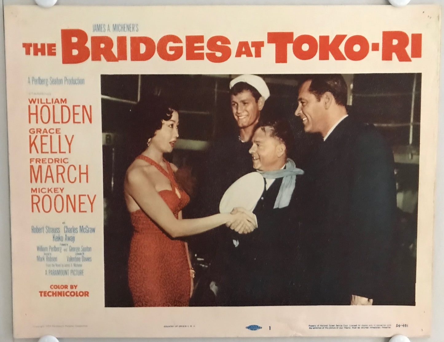 ORIGINAL LOBBY CARDS - THE BRIDGES AT TOKO-RI - 1954 - set of 8