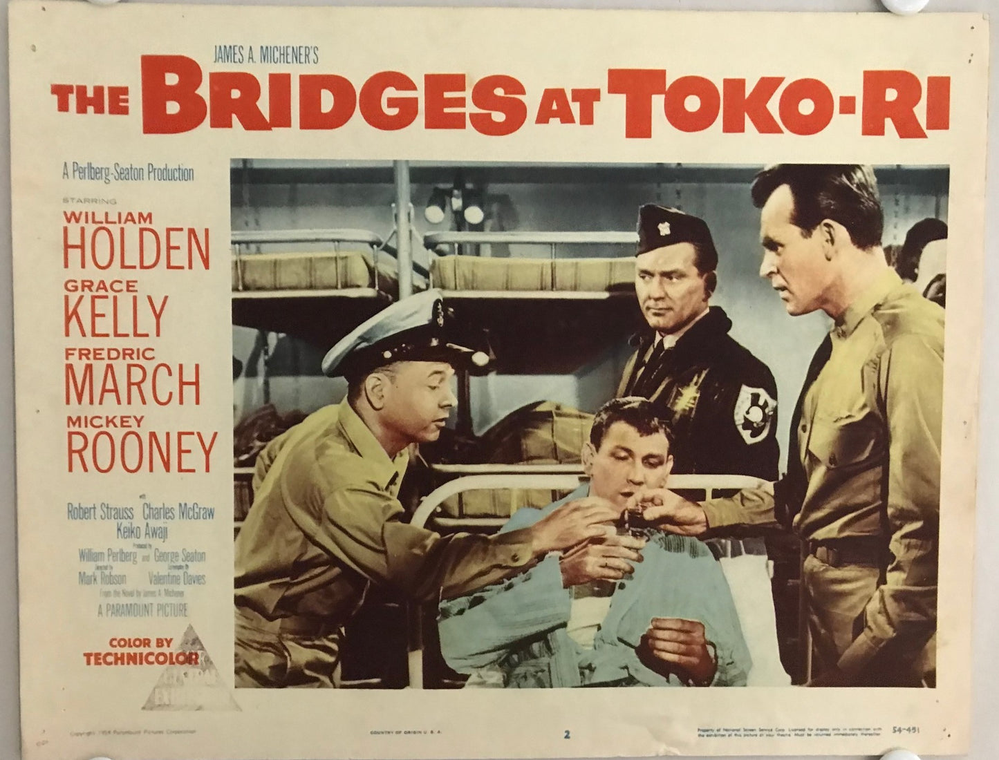 ORIGINAL LOBBY CARDS - THE BRIDGES AT TOKO-RI - 1954 - set of 8