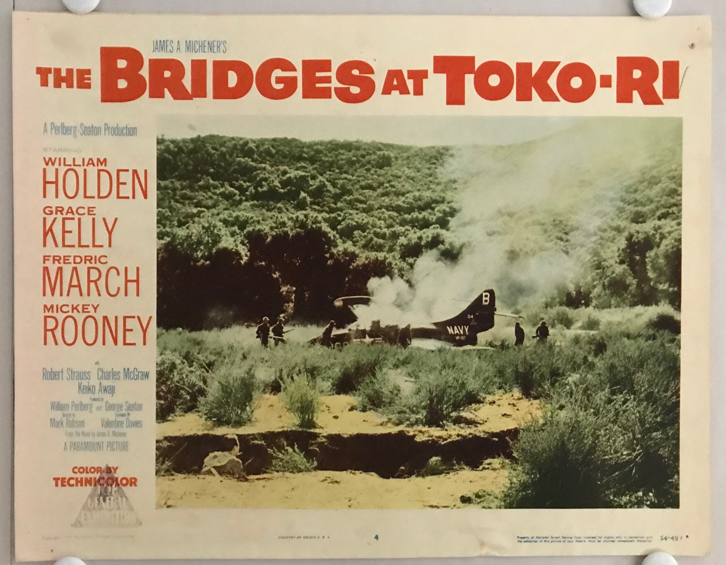 ORIGINAL LOBBY CARDS - THE BRIDGES AT TOKO-RI - 1954 - set of 8