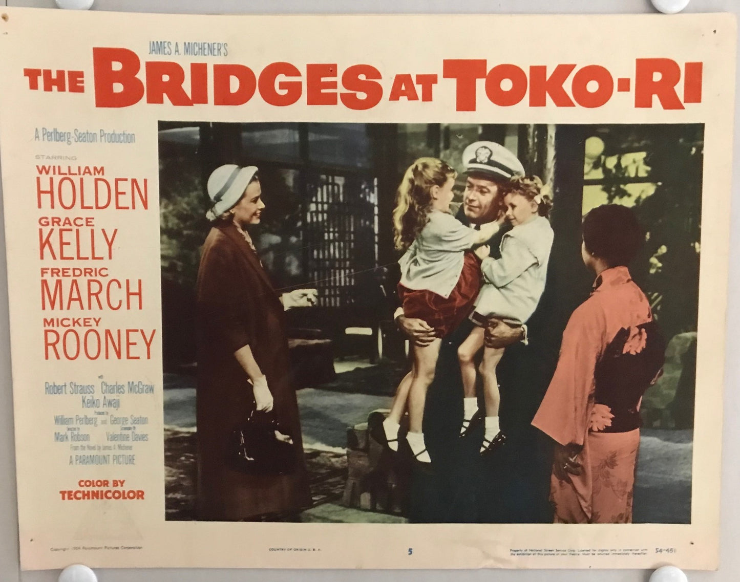 ORIGINAL LOBBY CARDS - THE BRIDGES AT TOKO-RI - 1954 - set of 8