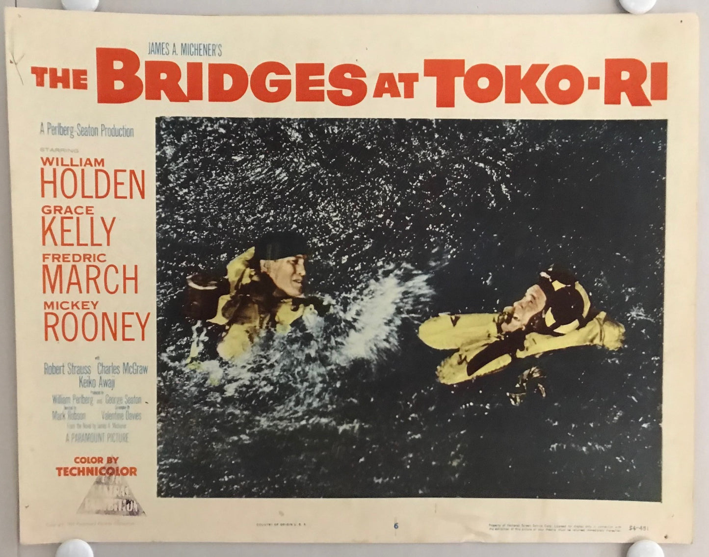 ORIGINAL LOBBY CARDS - THE BRIDGES AT TOKO-RI - 1954 - set of 8