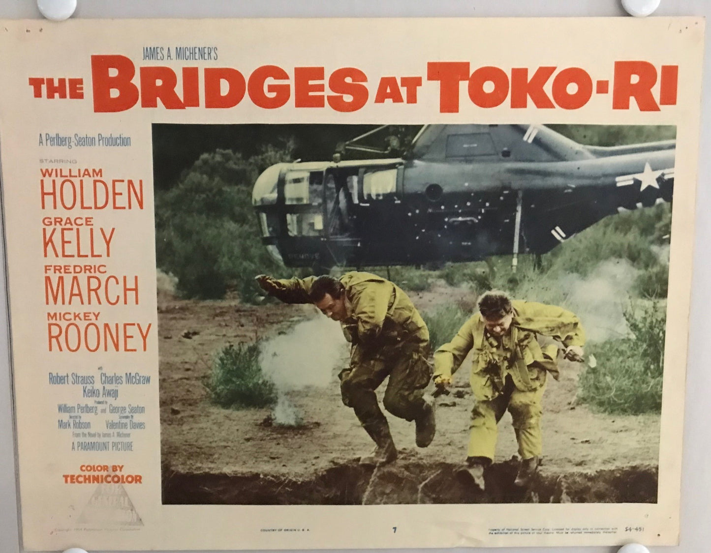 ORIGINAL LOBBY CARDS - THE BRIDGES AT TOKO-RI - 1954 - set of 8