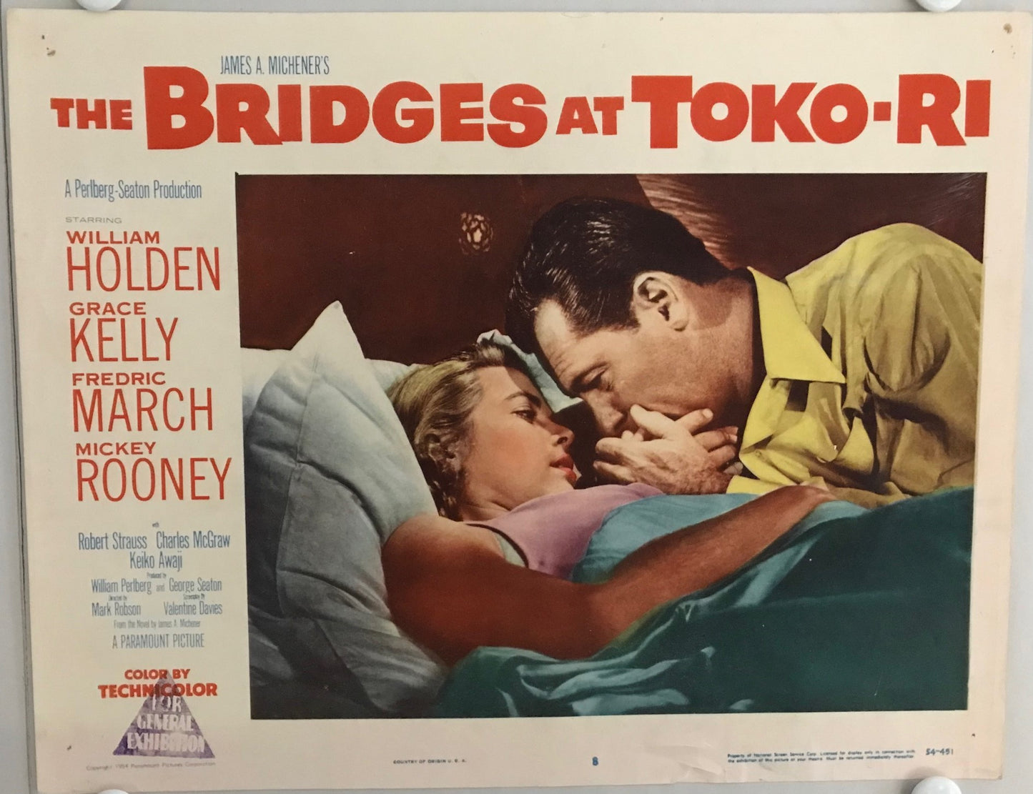 ORIGINAL LOBBY CARDS - THE BRIDGES AT TOKO-RI - 1954 - set of 8