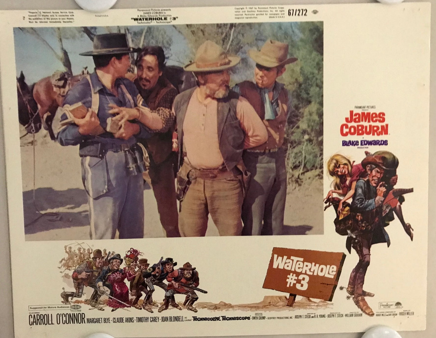 ORIGINAL LOBBY CARDS - WATERHOLE #3 - 1967 - set of 8