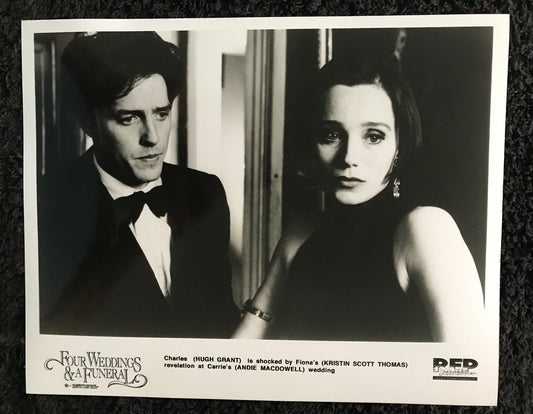 PUBLICITY PHOTOGRAPH - from FOUR WEDDINGS AND A FUNERAL(d) (1994) -  Hugh Grant, Kristin Scott Thomas
