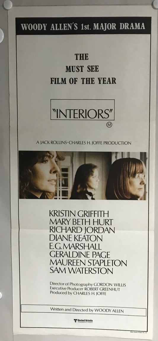 ORIGINAL DAYBILL MOVIE POSTER - INTERIORS - 1978