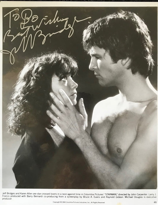 JEFF BRIDGES - AUTOGRAPHED 10 x 8 PUBLICITY PHOTOGRAPH from Starman (1984)