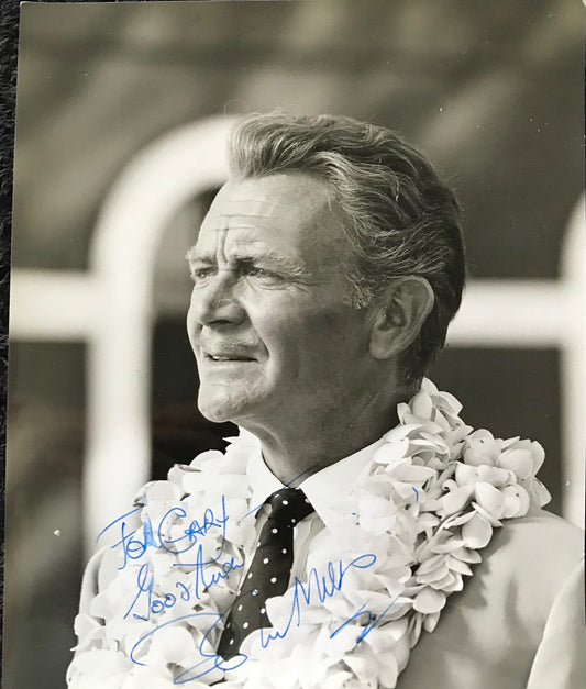 JOHN MILLS - AUTOGRAPHED 10 x 8 PUBLICITY PHOTOGRAPH from Tiara Tahiti (1962)