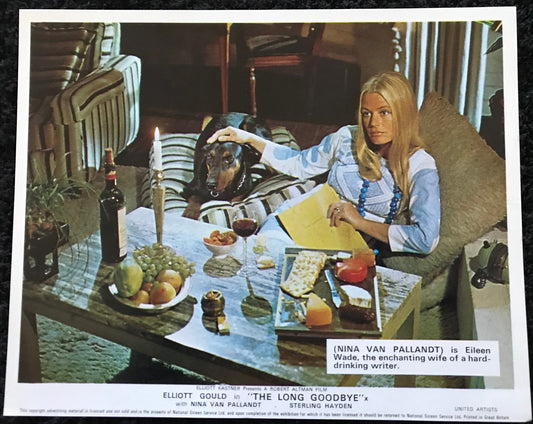 ORIGINAL LOBBY CARDS - MINI - THE LONG GOODBYE - 1973 - UK - set of 8 cards -  Elliott Gould, Nina van Pallandt, Sterling Hayden, Mark Rydell