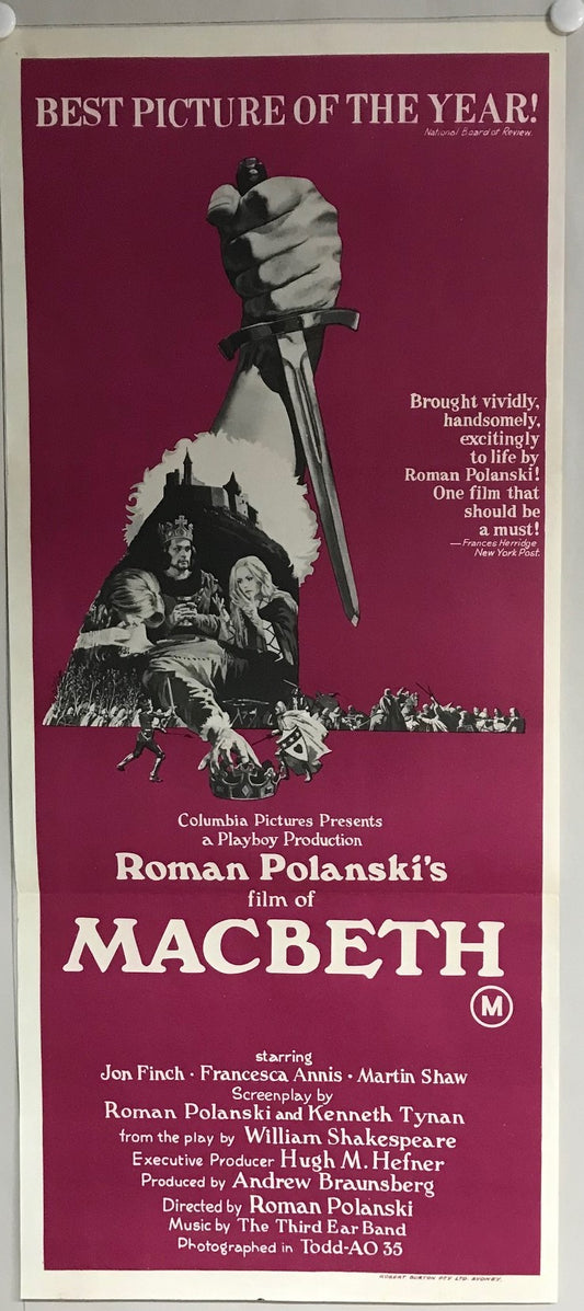 ORIGINAL DAY BILL MOVIE POSTER - MACBETH - 1971