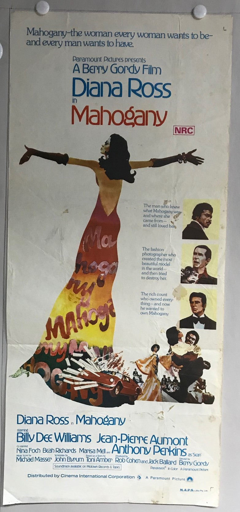 ORIGINAL DAY BILL MOVIE POSTER - MAHOGANY - 1975