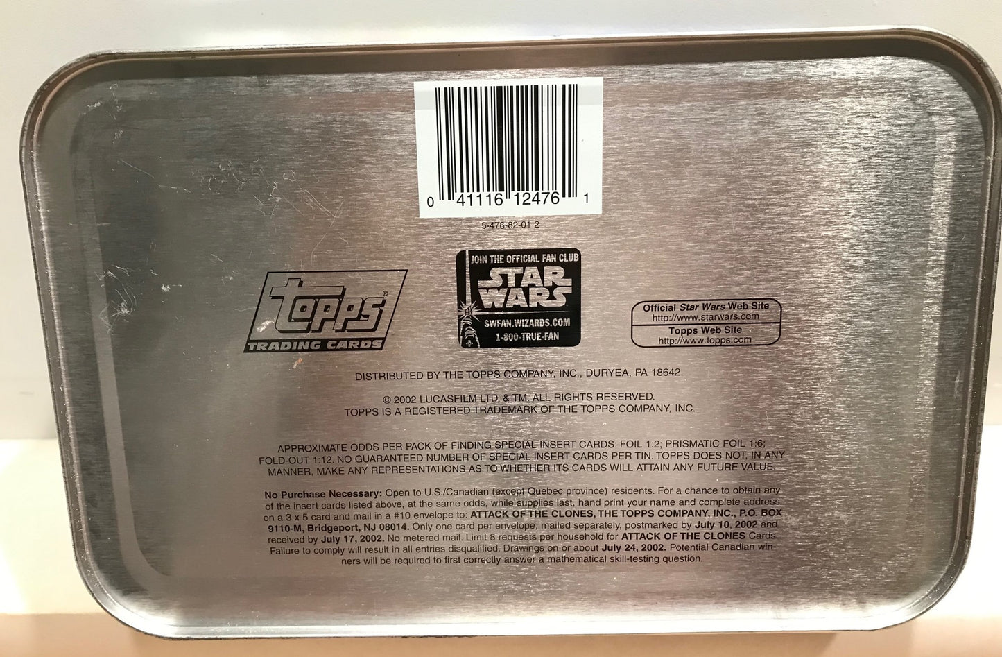 STAR WARS - ATTACK OF THE CLONES - MOVIE CARDS - in Metal Tin - TOPPS