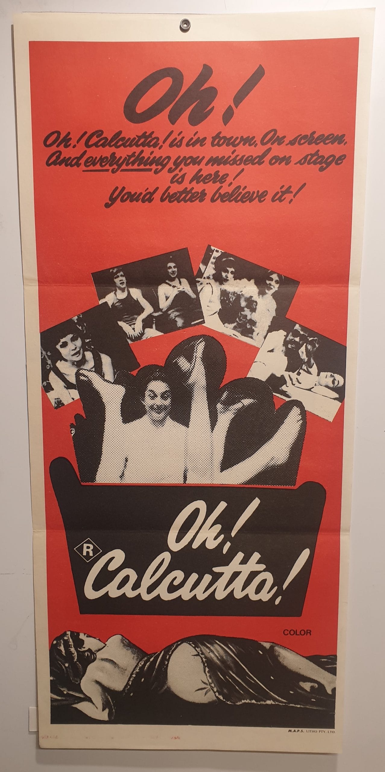 ORIGINAL DAYBILL MOVIE POSTER - OH! CALCUTTA - 1972 - ADULT