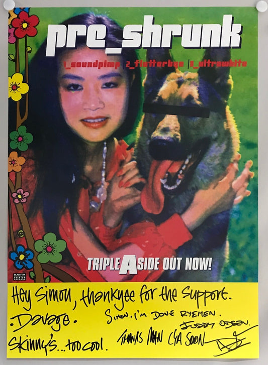 MUSIC PROMO POSTER - SIGNED - PRE_SHRUNK - 1. SOUNDPIMP, 2. FLUTTERBYE, 3. ULTRAWHITE SIGNED (b)