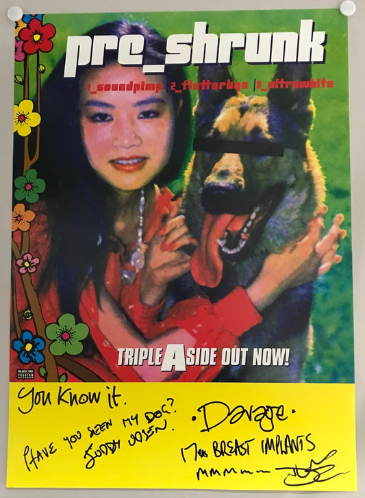 MUSIC PROMO POSTER - SIGNED - PRE_SHRUNK - 1. SOUNDPIMP, 2. FLUTTERBYE, 3. ULTRAWHITE SIGNED (c)