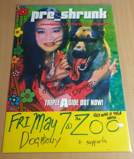 MUSIC PROMO POSTER - SIGNED - PRE_SHRUNK - 1. SOUNDPIMP, 2. FLUTTERBYE, 3. ULTRAWHITE