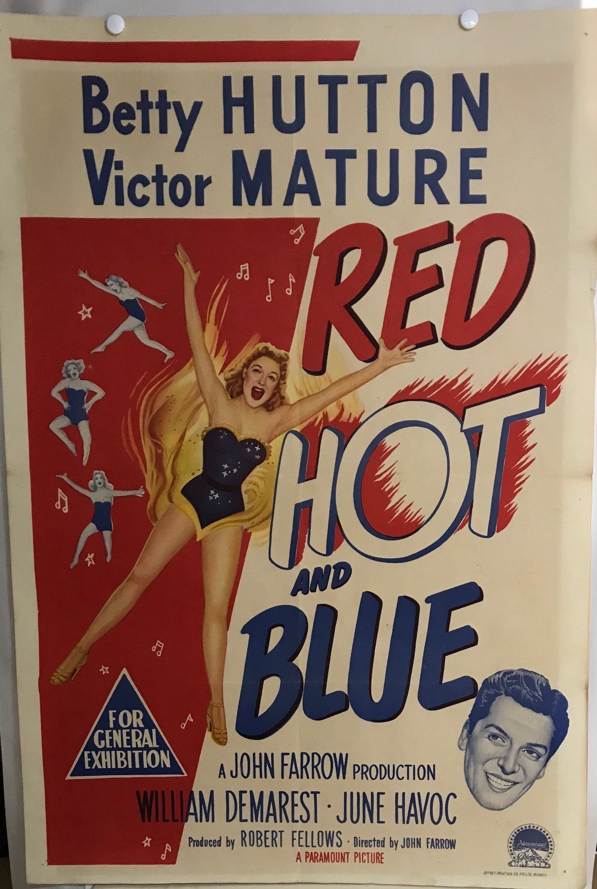 MOVIE POSTER - AUSTRALIAN ONE SHEET - RED HOT AND BLUE (a) - 1949