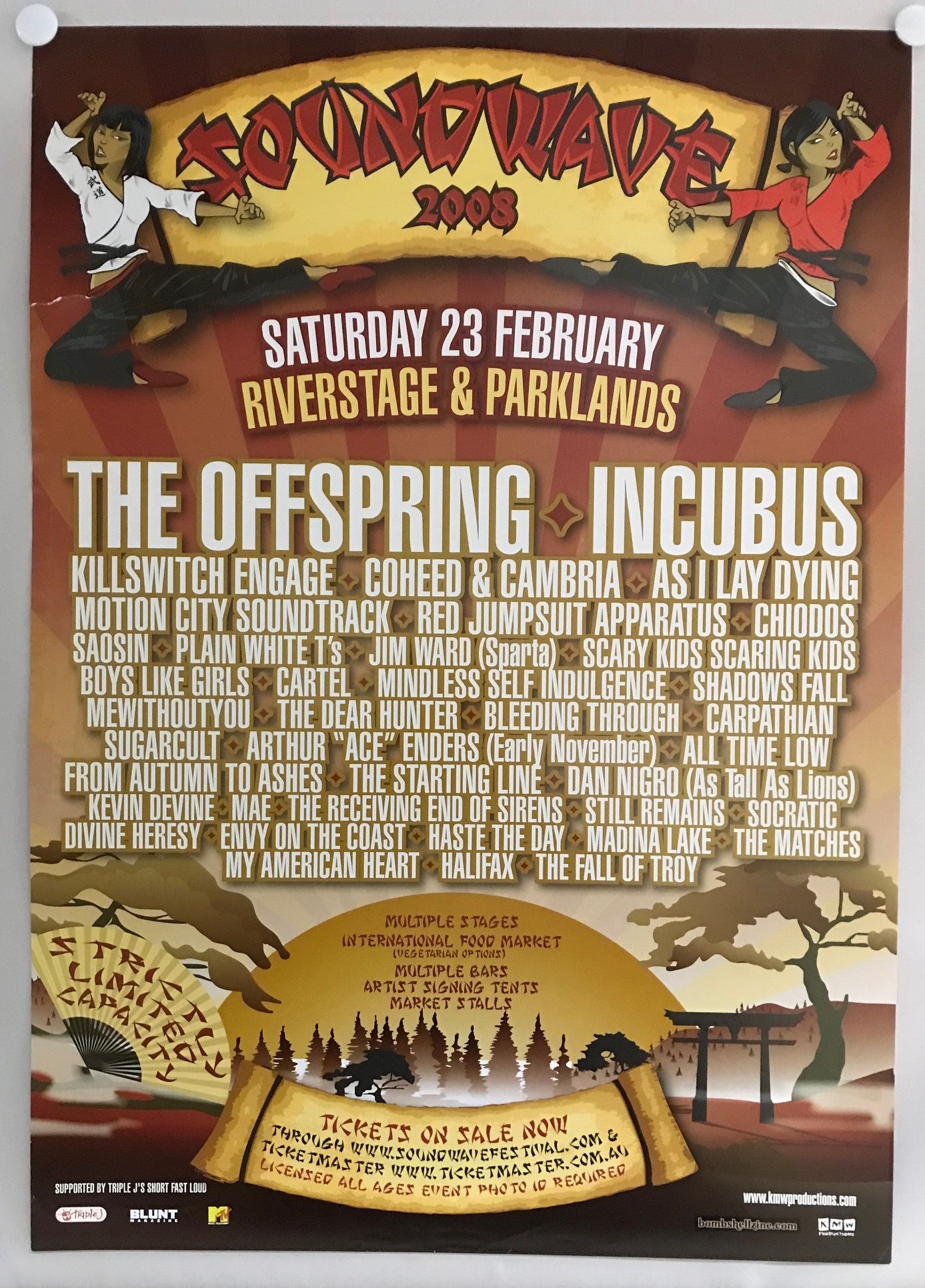 MUSIC PROMO POSTER - SOUNDWAVE 2008(a) - OFFSPRING, INCUBUS, KILLSWITCH ENGAGE