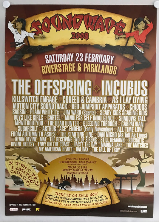 MUSIC PROMO POSTER - SOUNDWAVE 2008(a) - OFFSPRING, INCUBUS, KILLSWITCH ENGAGE