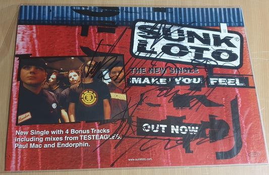 MUSIC PROMO POSTER - SIGNED - SUNK LOTO - MAKE YOU FEEL (b)