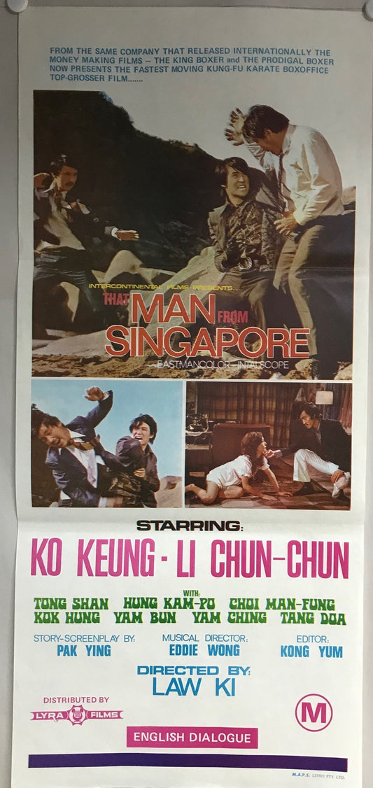 ORIGINAL DAYBILL MOVIE POSTER - THE MAN FROM SINGAPORE - 1975