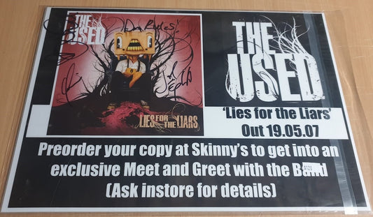 MUSIC PROMO POSTER - SIGNED - THE USED - LIES FOR THE LIARS - AUSTRALIAN TOUR 2007