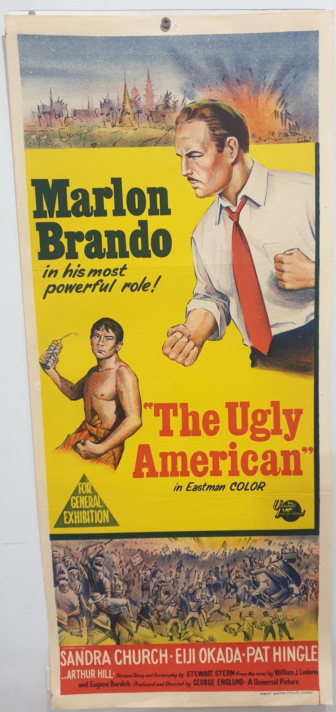 ORIGINAL DAY BILL MOVIE POSTER - THE UGLY AMERICAN - 1963