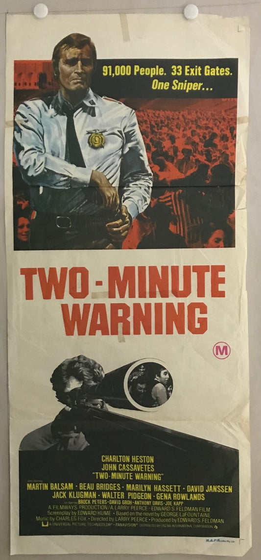 ORIGINAL DAYBILL MOVIE POSTER - TWO MINUTE WARNING - 1976