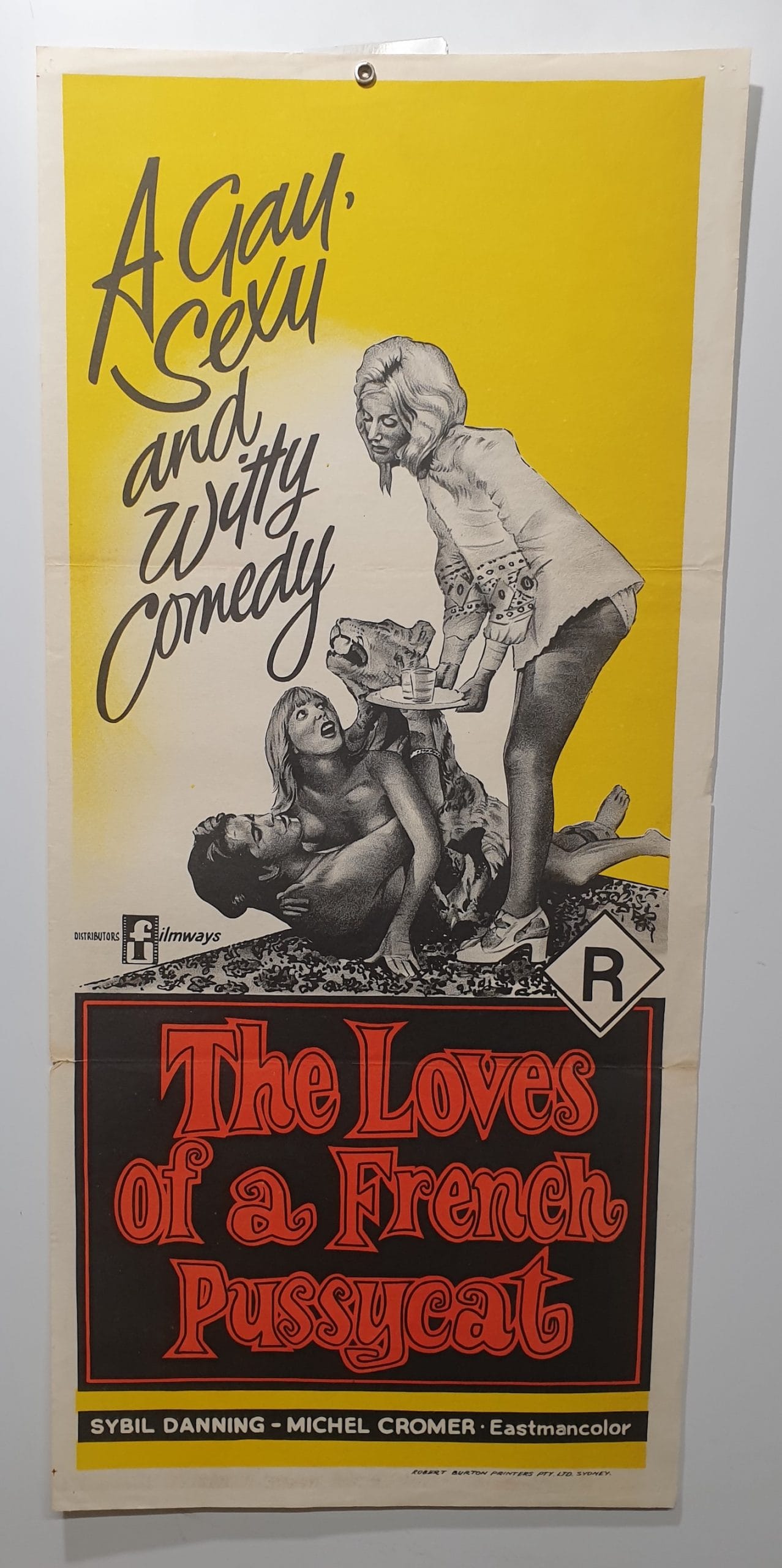 ORIGINAL DAYBILL MOVIE POSTER - THE LOVES OF FRENCH PUSSYCAT -1972 - ADULT