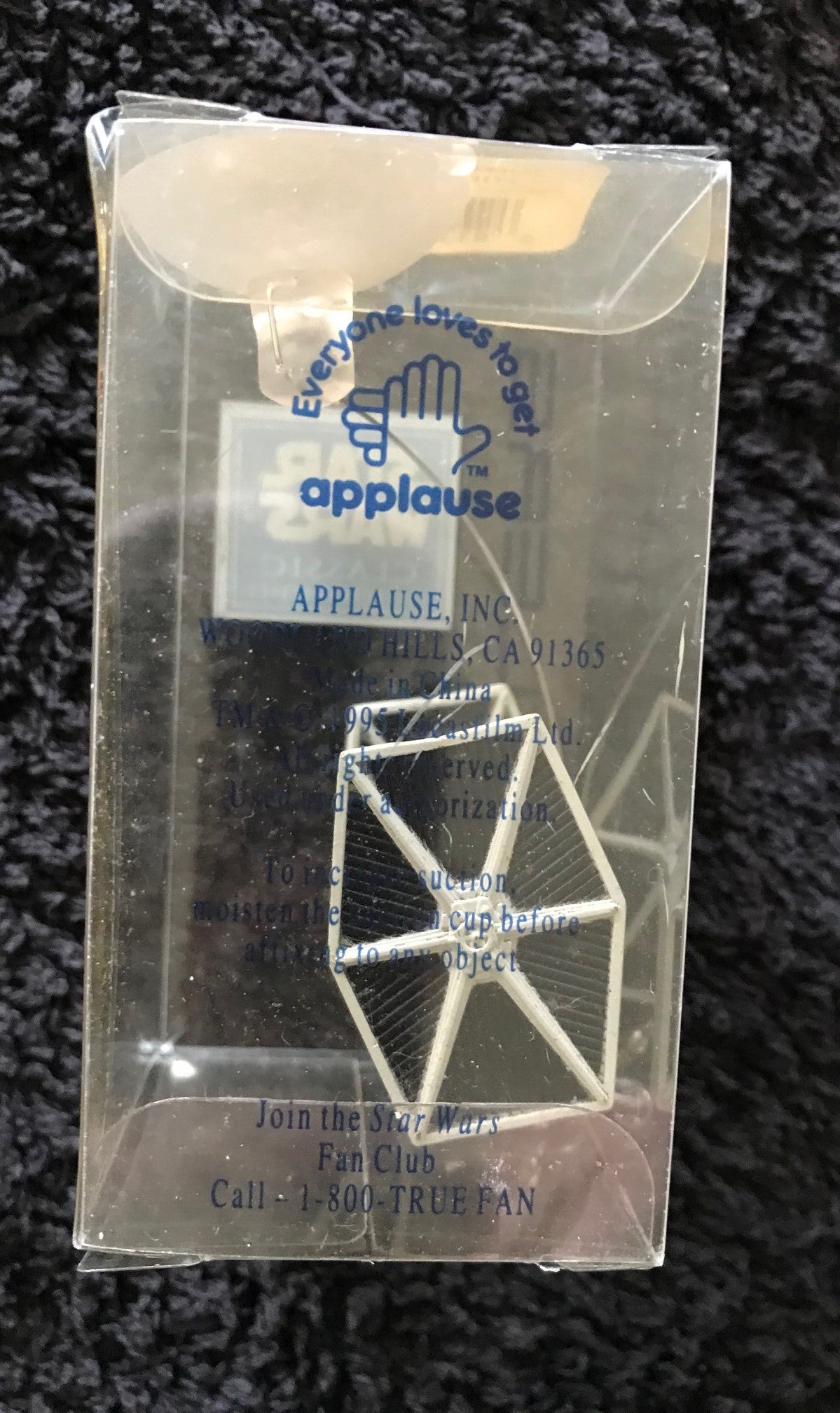 STAR WARS CLASSIC - APPLAUSE Inc - IMPERIAL TIE FIGHTER - DANGLERS with suction cap