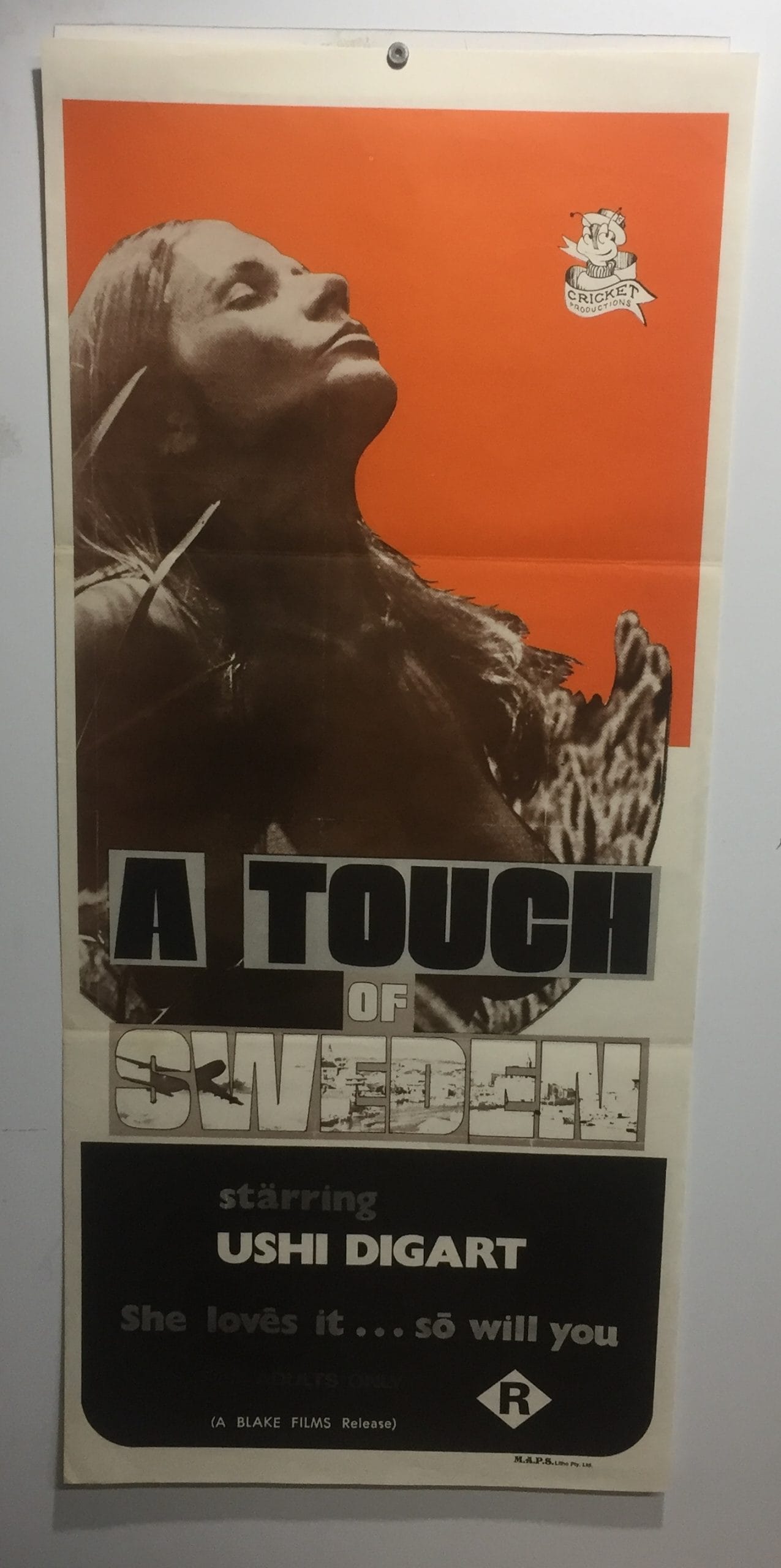 ORIGINAL DAYBILL MOVIE POSTER - A TOUCH OF SWEDEN - 1971 - ADULT