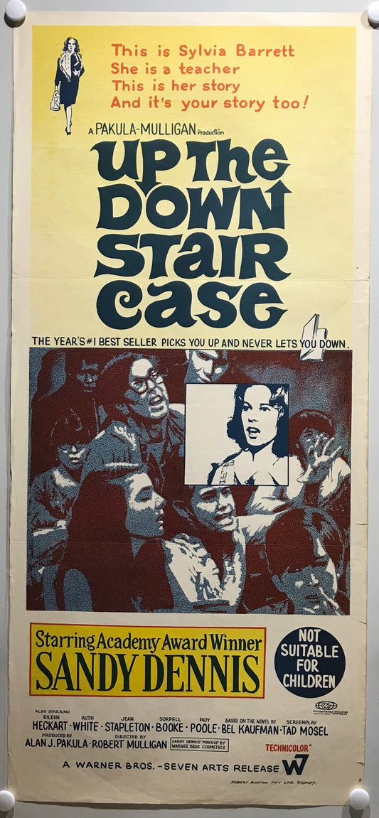 ORIGINAL DAYBILL MOVIE POSTER - UP THE DOWNSTAIR CASE - 1967