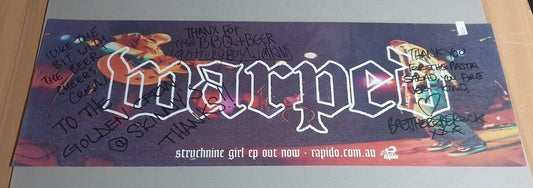 MUSIC PROMO POSTER - SIGNED - WARPED - STRYCHNINE GIRL