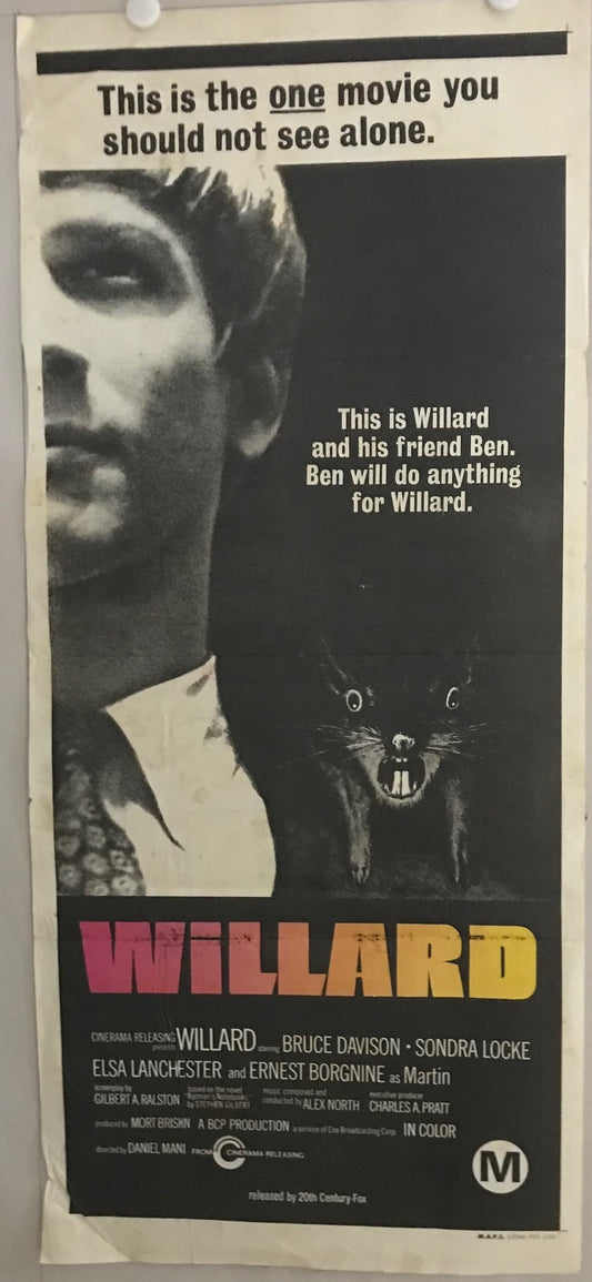 ORIGINAL DAY BILL MOVIE POSTER - WILLARD (b) - 1971