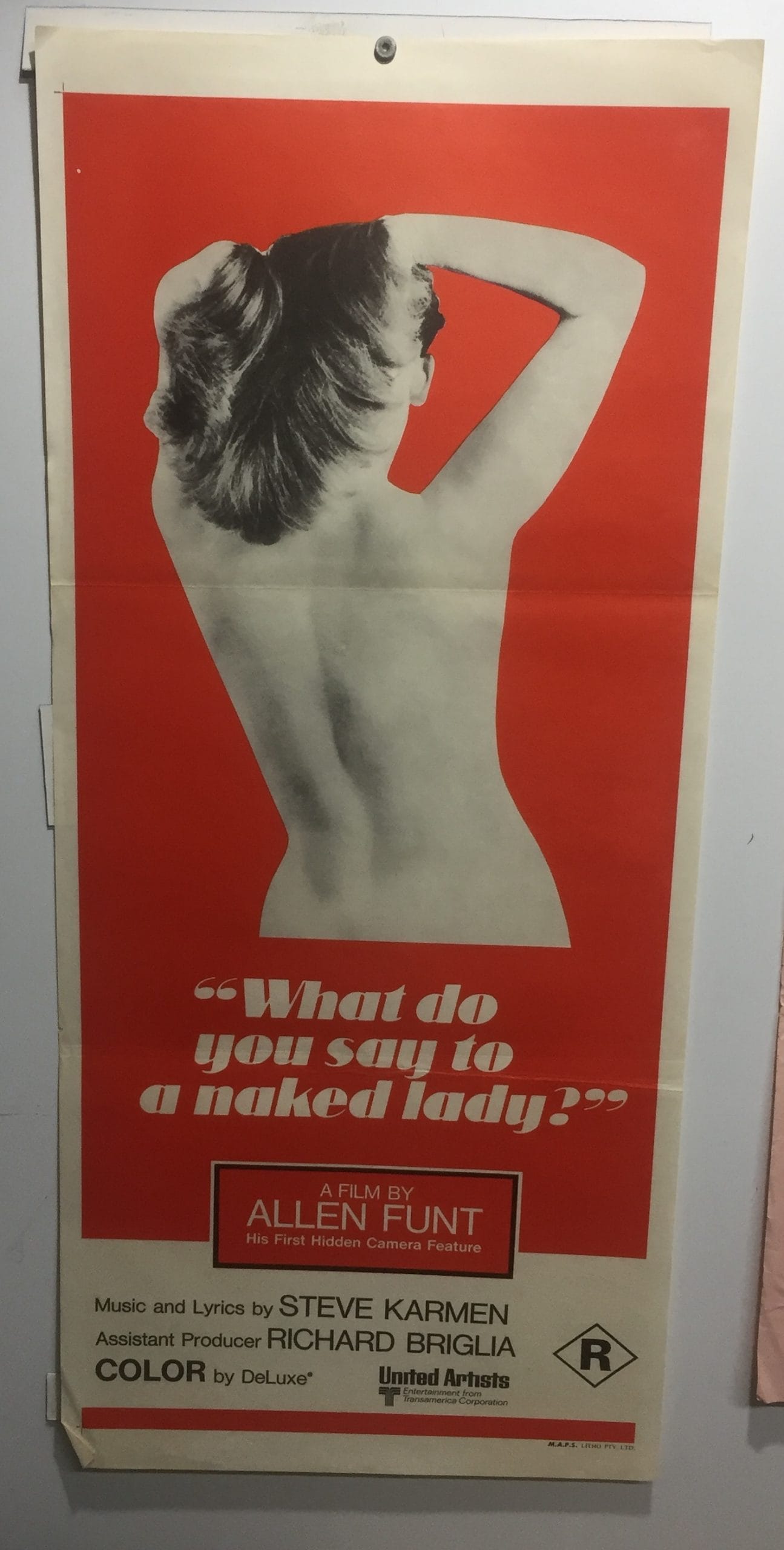 ORIGINAL DAYBILL MOVIE POSTER - WHAT DO YOU SAY TO NAKED LADY? - 1970