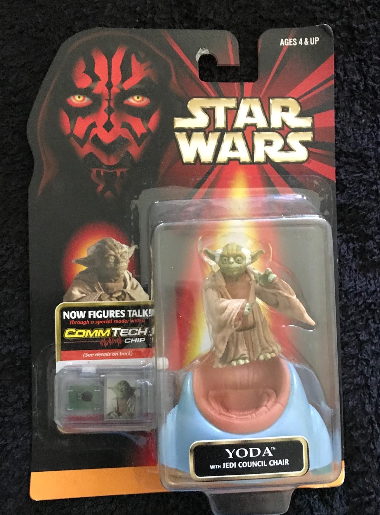 STAR WARS - HASBRO - EPISODE 1 - YODA - with Jedi Council Chair - CommTech Chip