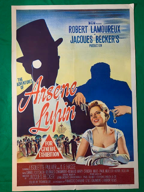 MOVIE POSTER AUSTRALIAN ONE SHEET - "ADVENTURES OF ARSENE LUPIN " - 1957