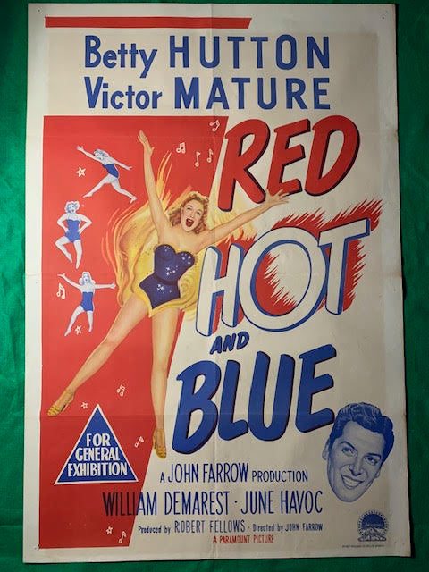 MOVIE POSTER - AUSTRALIAN - ONE SHEET - RED HOT AND BLUE - 1949