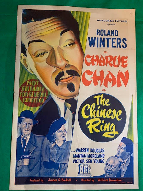 MOVIE POSTER AUSTRALIAN ONE SHEET - "CHARLIE CHAN -THE CHINESE RING" - 1947