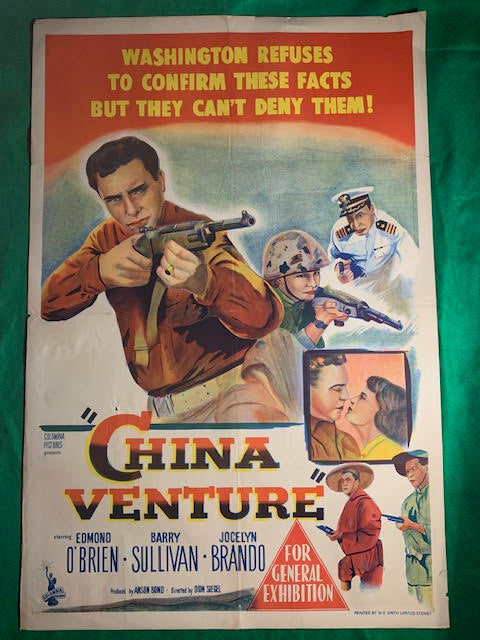 MOVIE POSTER AUSTRALIAN ONE SHEET - "CHINA VENTURE" - 1953