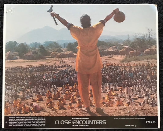 ORIGINAL LOBBY CARD - MINI - CLOSE ENCOUNTERS OF THE THIRD KIND - 1977 - #1 key card -  Richard Dreyfuss, François Truffaut, Teri Garr, Melinda Dillon