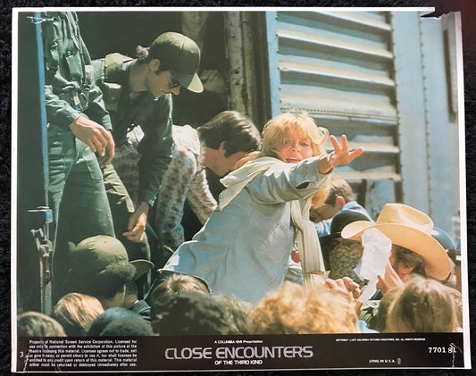 ORIGINAL LOBBY CARD - MINI - CLOSE ENCOUNTERS OF THE THIRD KIND - 1977 - #3 key card -  Richard Dreyfuss, François Truffaut, Teri Garr, Melinda Dillon