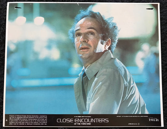 ORIGINAL LOBBY CARD - MINI - CLOSE ENCOUNTERS OF THE THIRD KIND - 1977 - #4 key card -  Richard Dreyfuss, François Truffaut, Teri Garr, Melinda Dillon