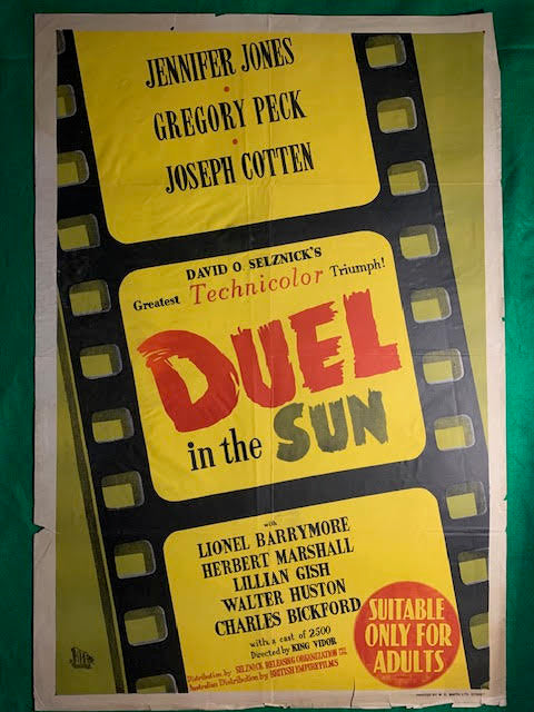 MOVIE POSTER AUSTRALIAN ONE SHEET - "DUEL IN THE SUN" - 1948