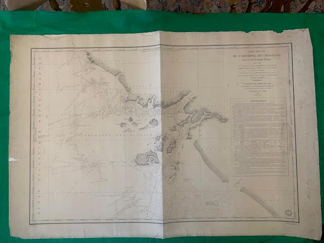 ORIGINAL MAP DE L' ARCHIPEL DES BISSAGOS 1829