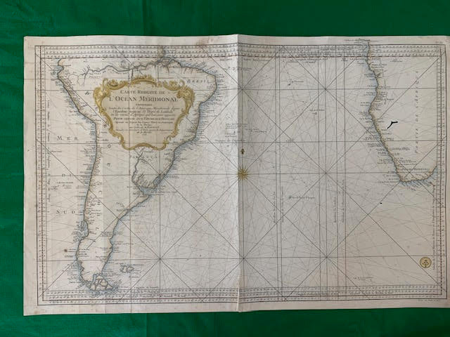 ORIGINAL MAP ATLANTIC OCEAN 1753