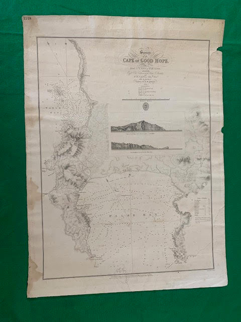 ORIGINAL MAP - SURVEY OF CAPE OF GOOD HOPE 1822