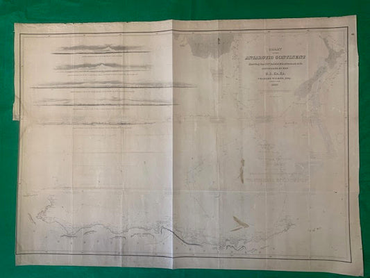 ORIGINAL CHART ANTARTIC CONTINENT MAP 1840